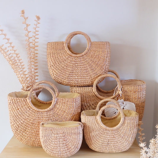 Travel Handbag - Water hyacinth - Natural