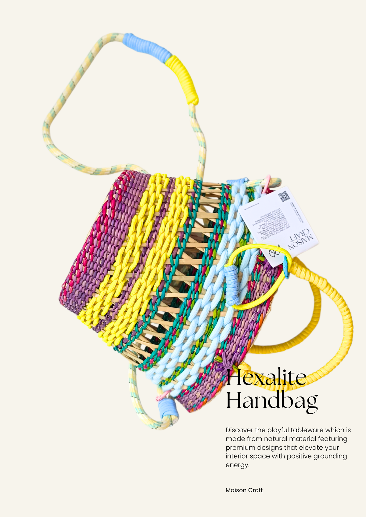 Hexalite Small Lightweight Handbag – Geometric Woven Design