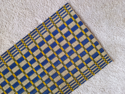 Placemat L Checkered navy yellow