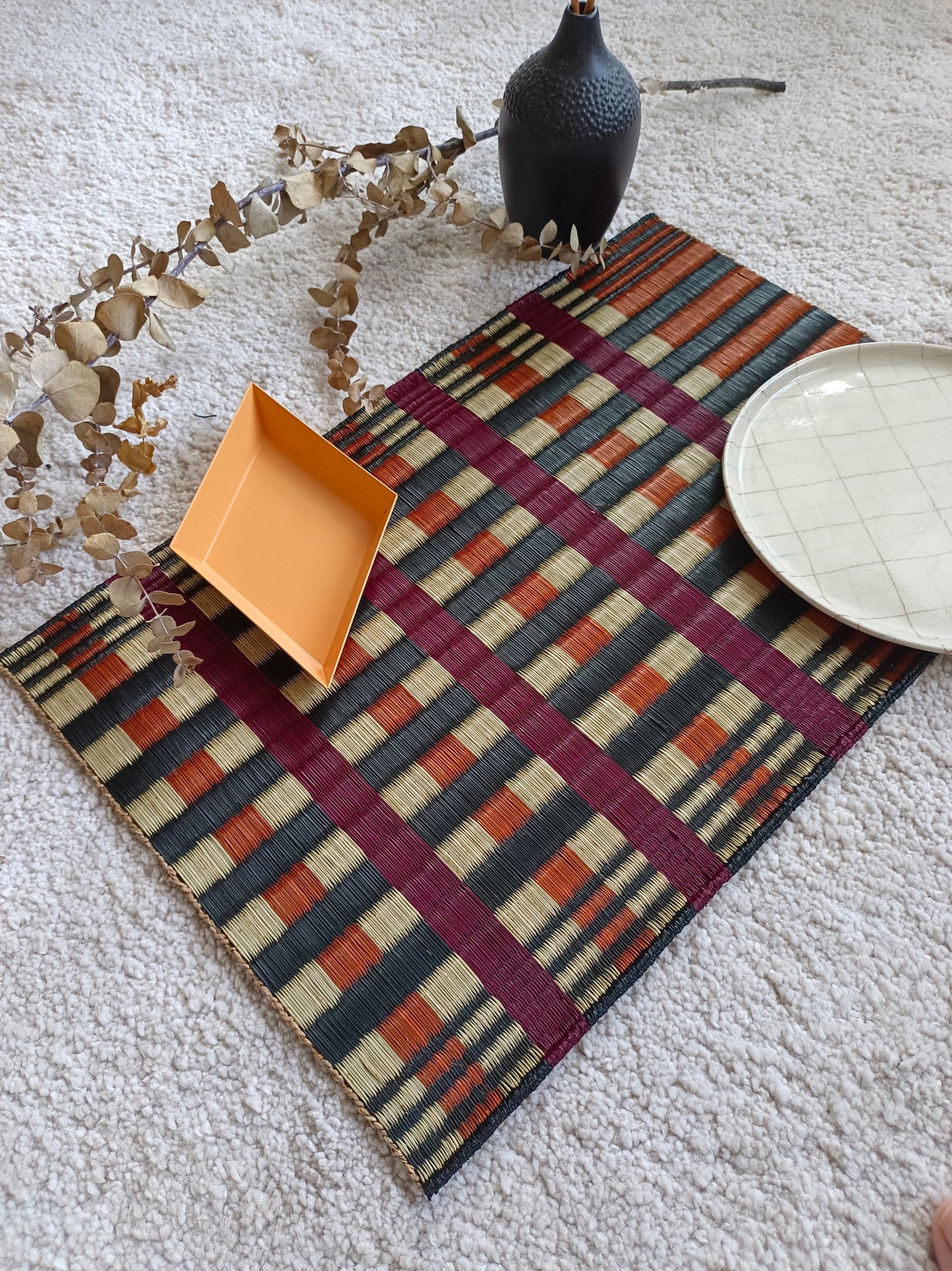 Placemat L Khaomar Red orange black