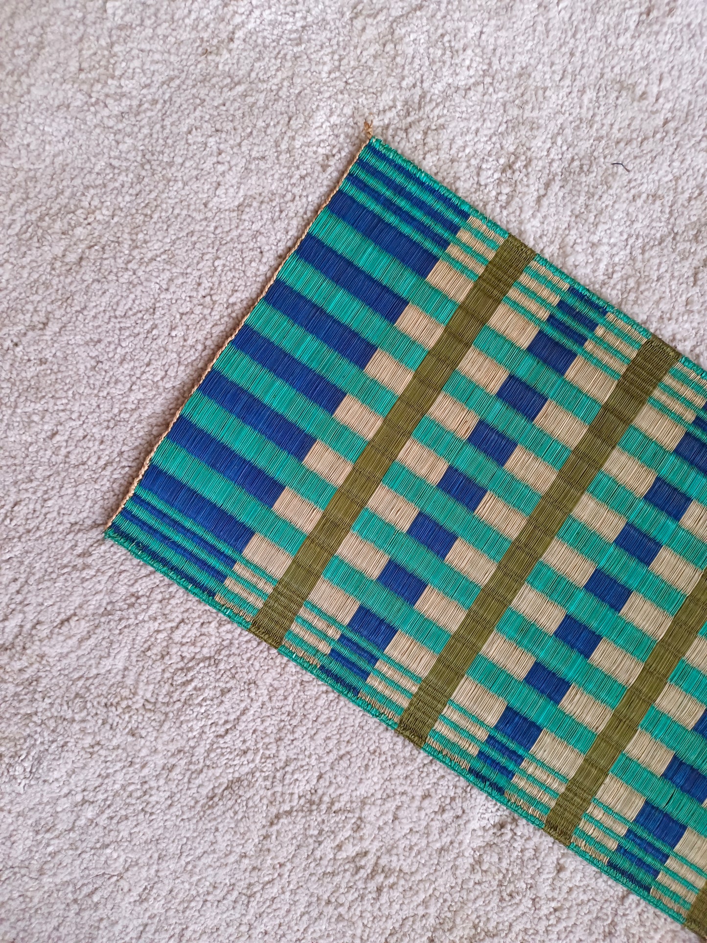 Placemat L Khaomar Navy turqouise emerald