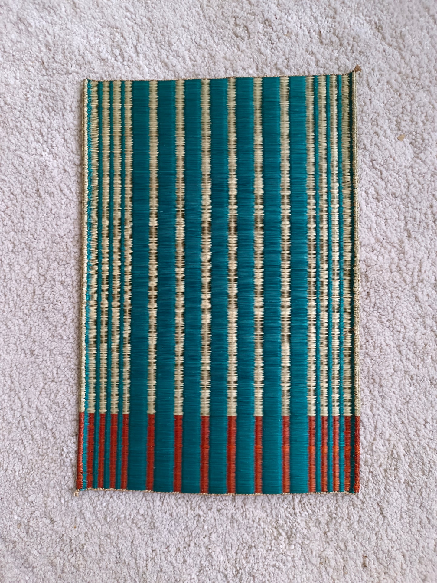 Placemat L Horizon stripe green orange