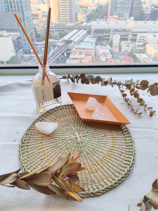 Placemat Round Natural yellow