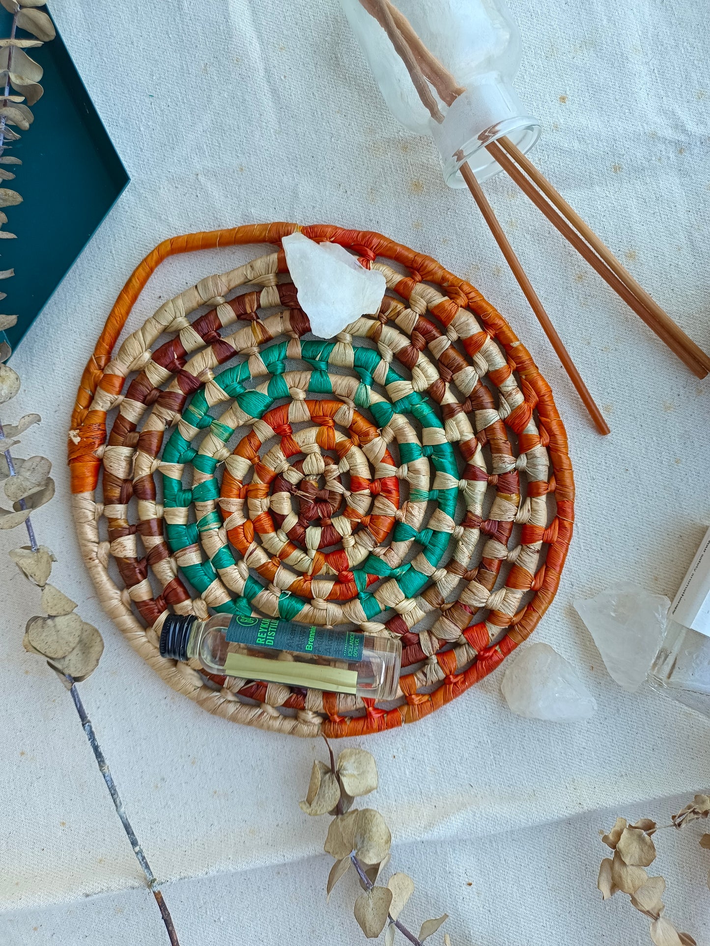 Trivet Round_Orange turqouise