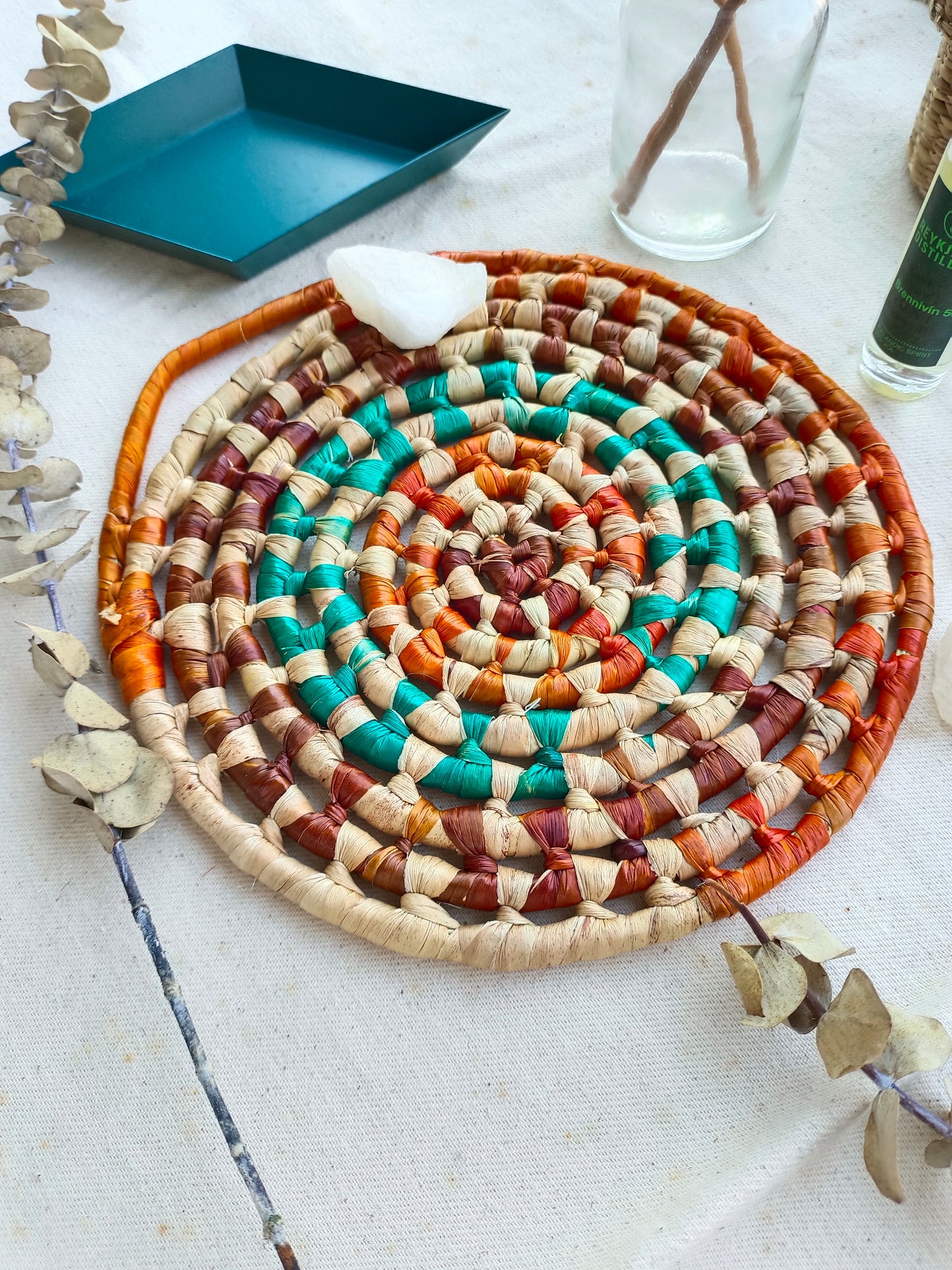 Trivet Round_Orange turqouise