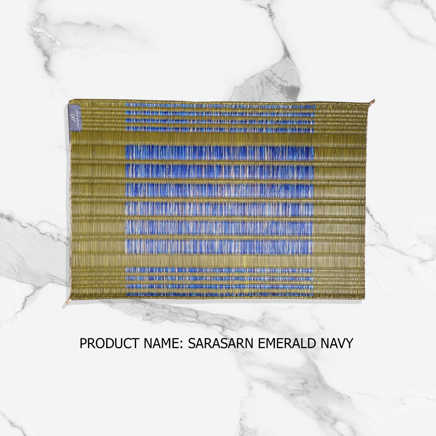 Placemat L Sarasarn Emerald navy