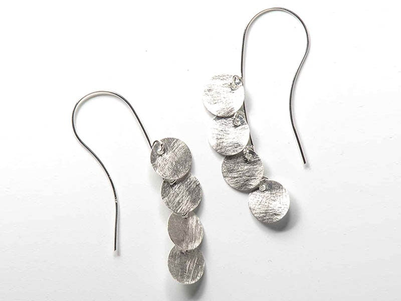 Wholesale 1/ 3pcs Tiny Sterling Silver Hammered Chandelier Dangles Circle Earrings Drop 925 Jewelry Drop Bar Unique Bridal Teardrop Round
