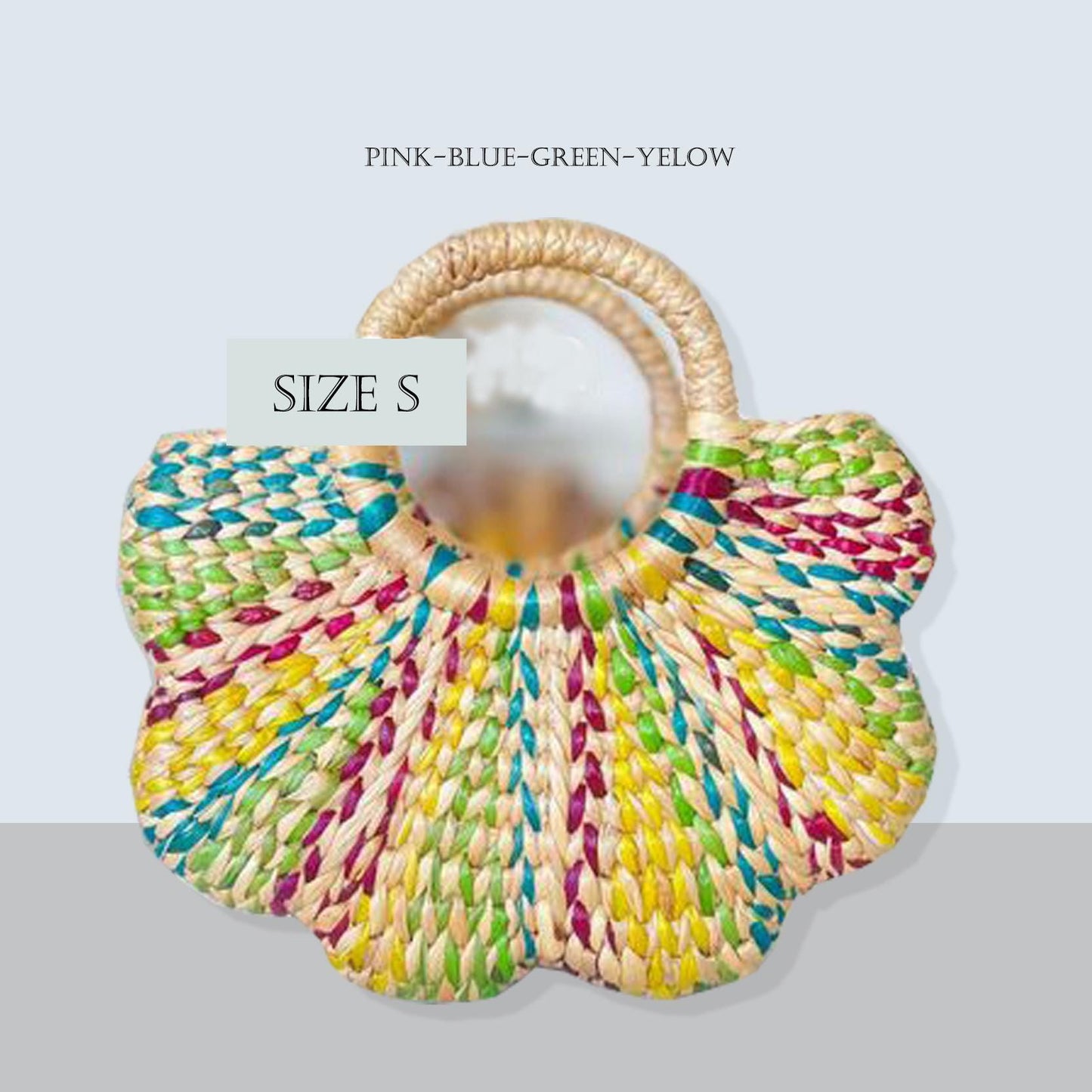 Scallop Rainbow Water Hyacinth Flower Shape Handbag