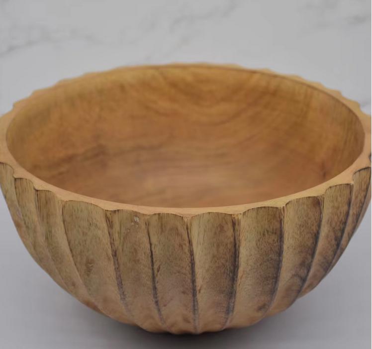 Wholesale 1/ 3PCS Natural Handmade Mango carved bowl