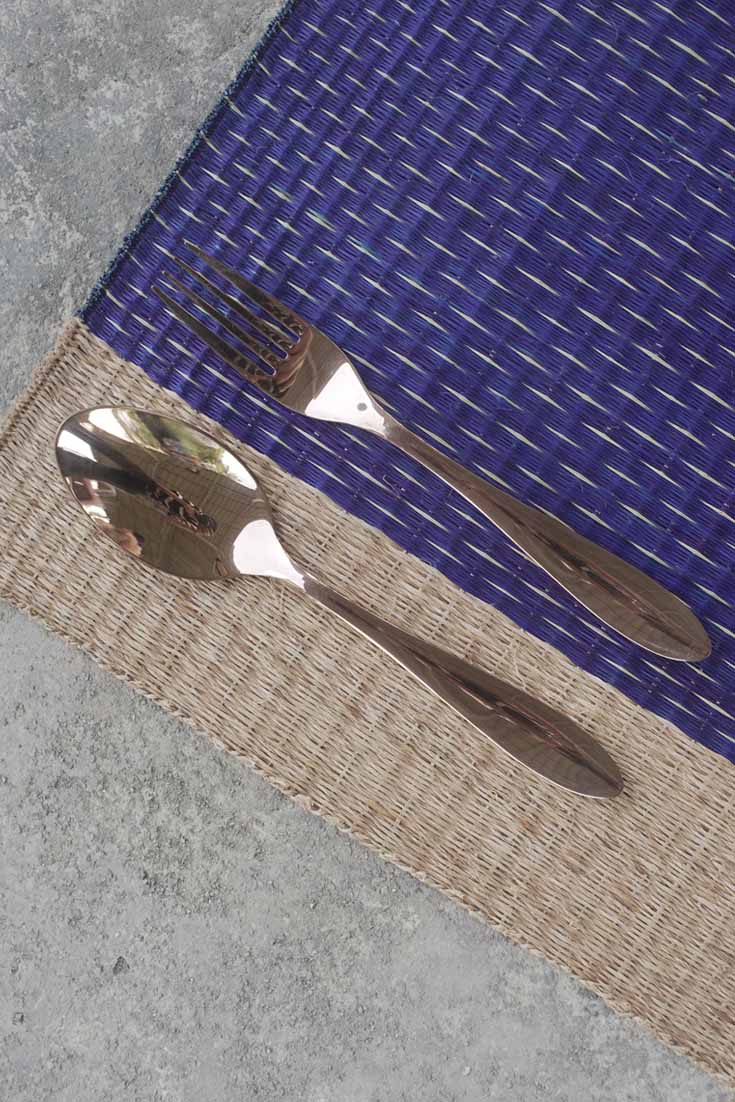 Placemat L Navy Rain