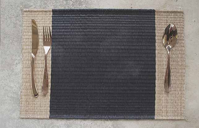 Placemat L Mixed Black Center