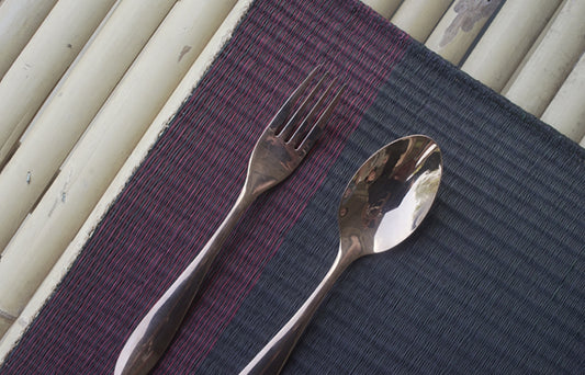 Placemat L Cherry Edge Stripe Black Center