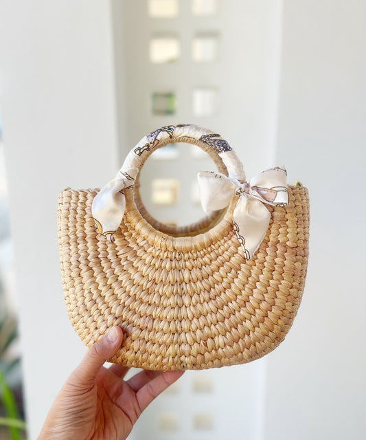 Travel Handbag - Water hyacinth - Natural