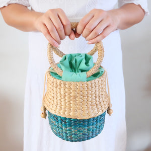 L Project-Bucket handbag water hyacinth-Mint