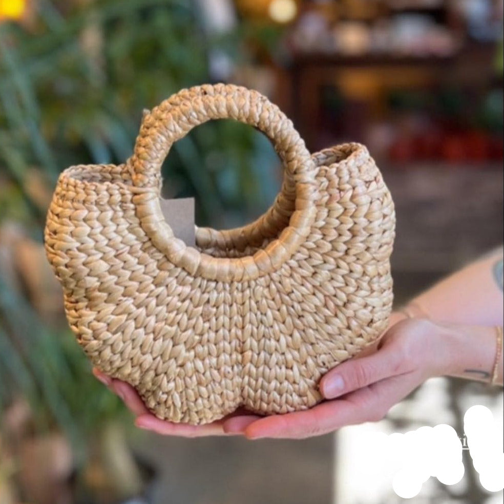 L Project-Flower handbag water hyacinth-Natural