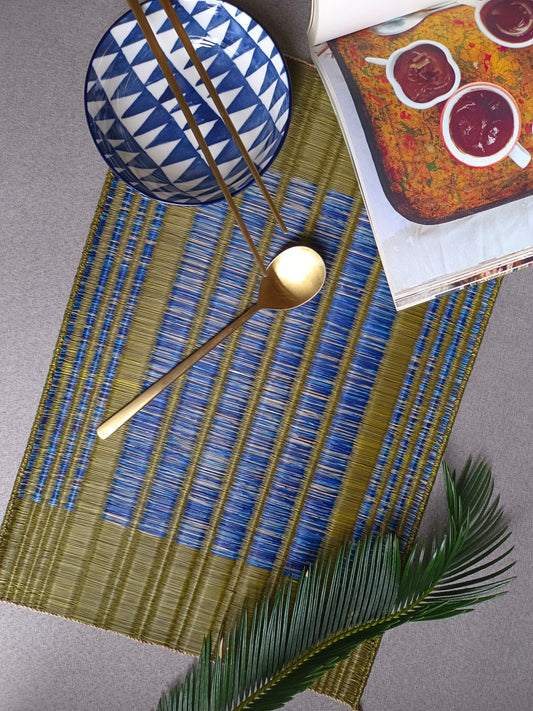 Placemat L Sarasarn Emerald navy