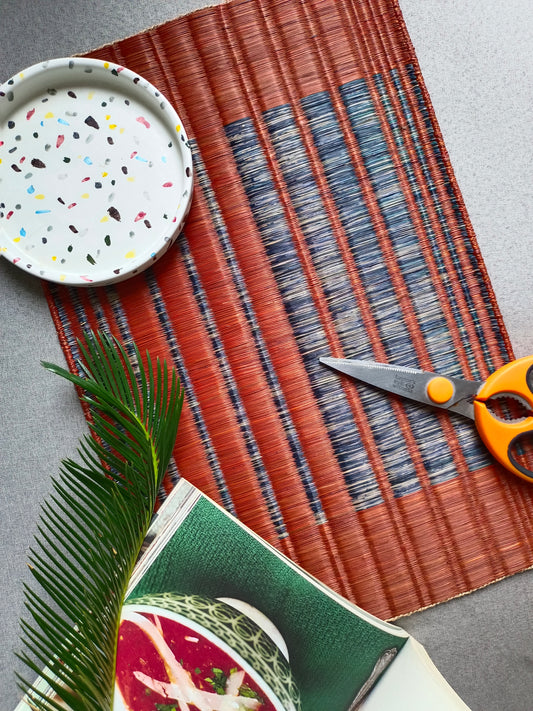 Placemat L Sarasarn Orange navy