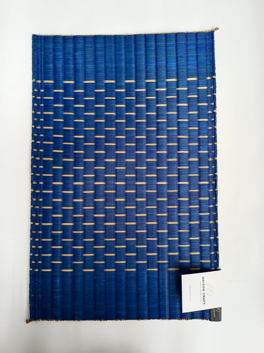 Placemat L Sarasarn Navy white rain storm