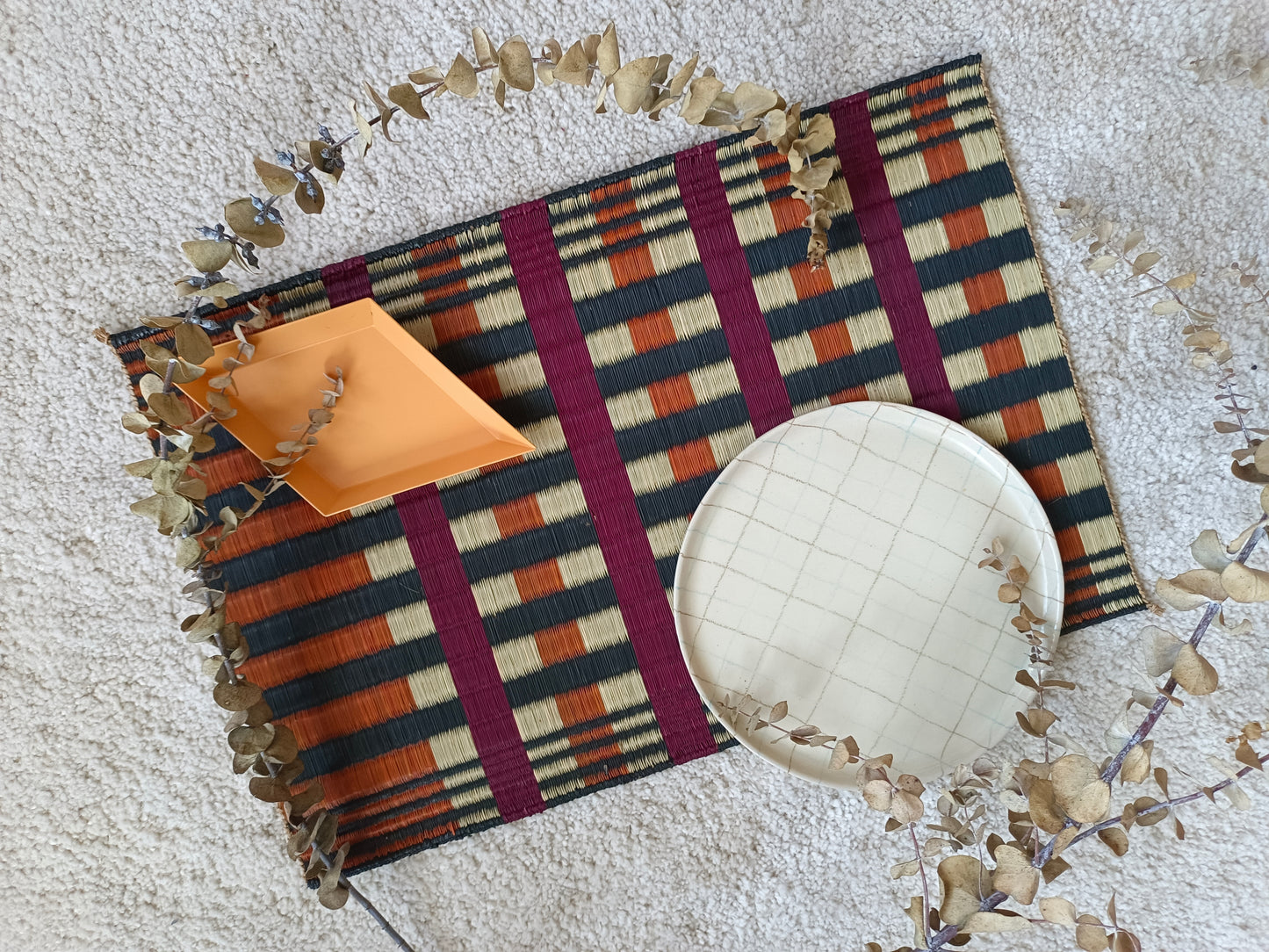 Placemat L Khaomar Red orange black