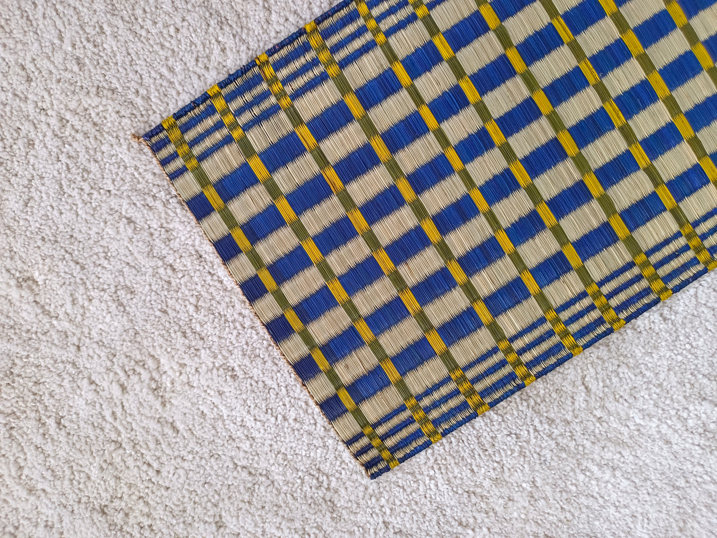 Placemat L Checkered navy yellow