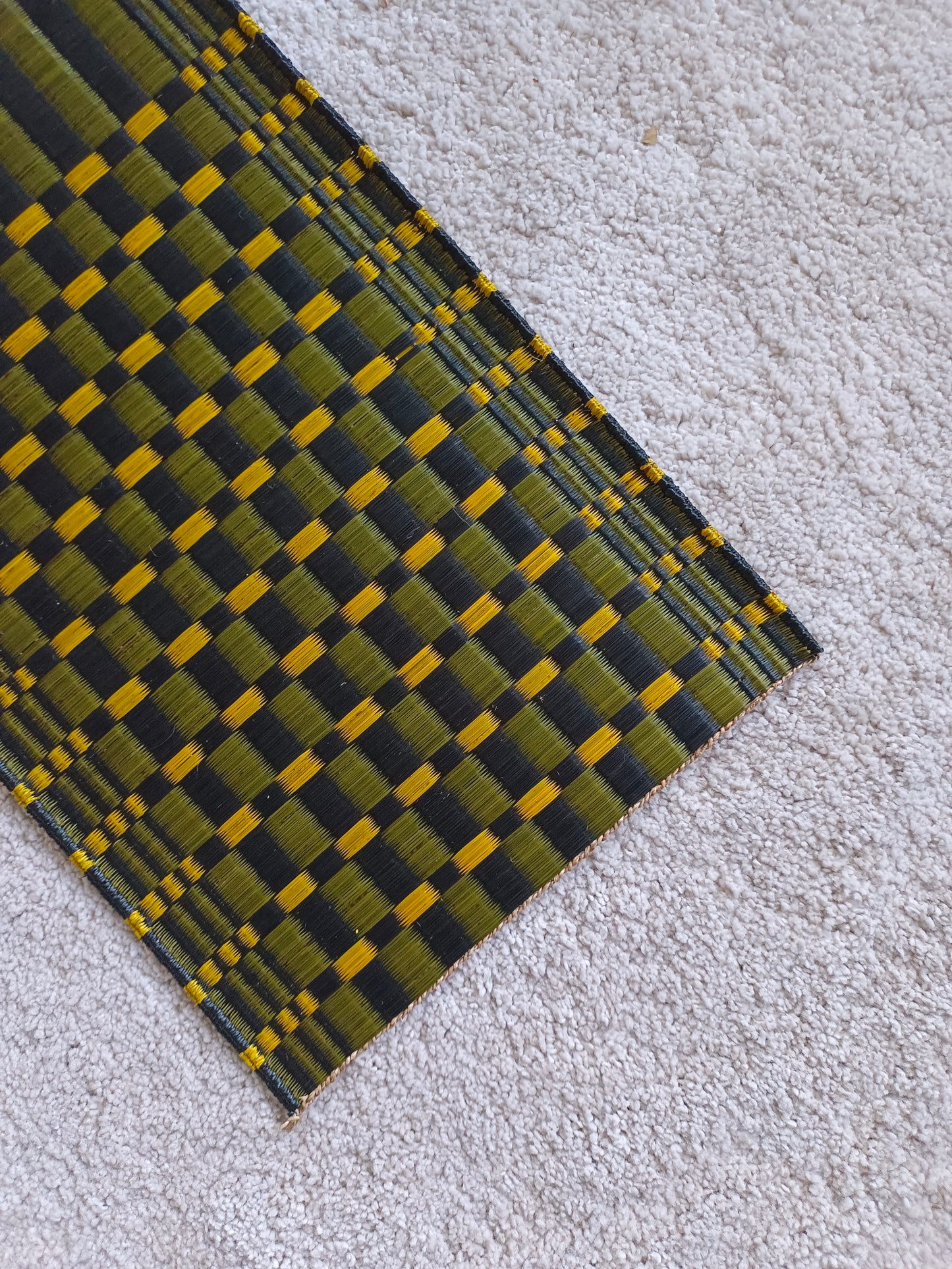 Placemat L Checkered Black emerald yellow