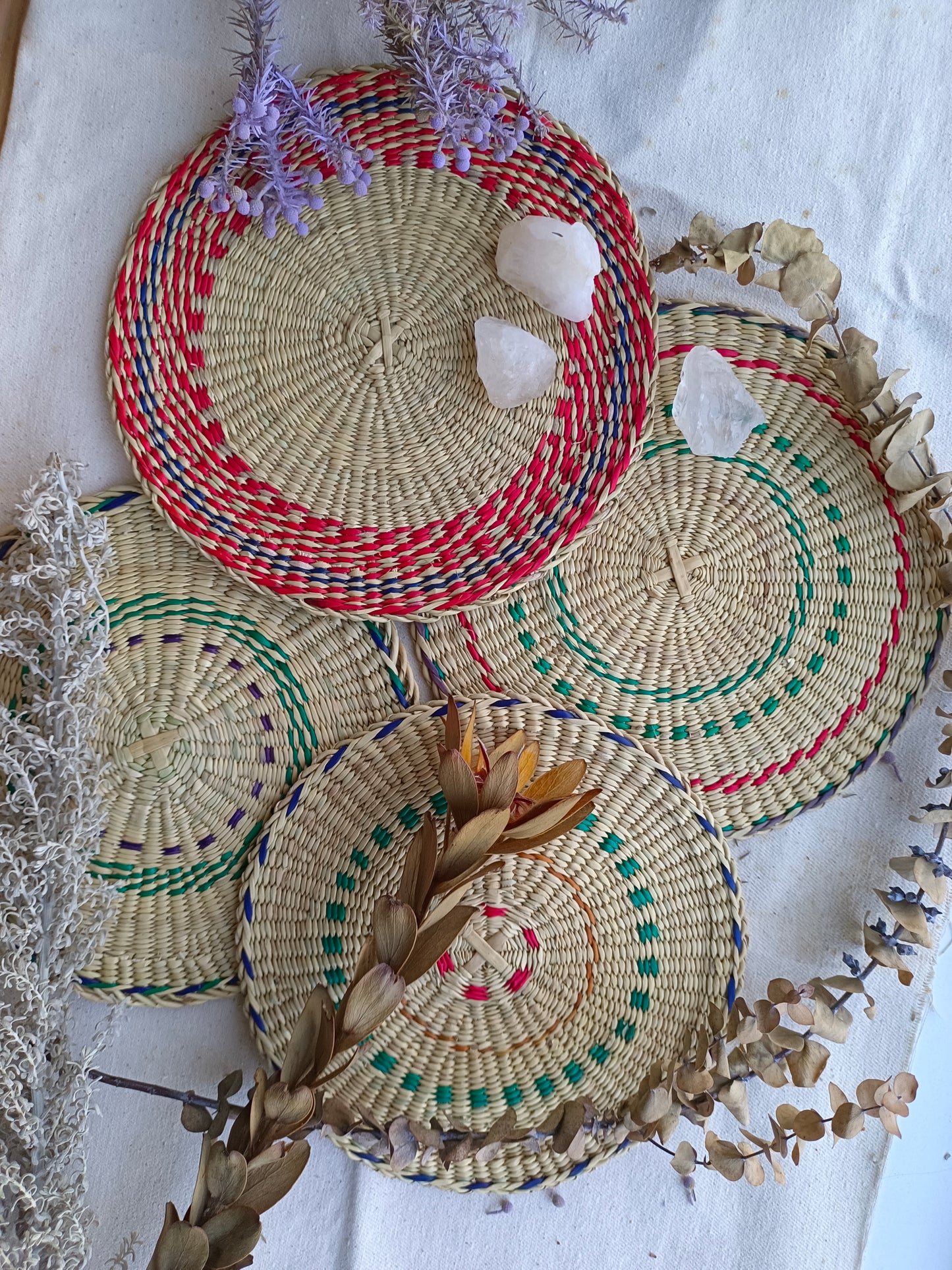 Placemat Round Natural yellow