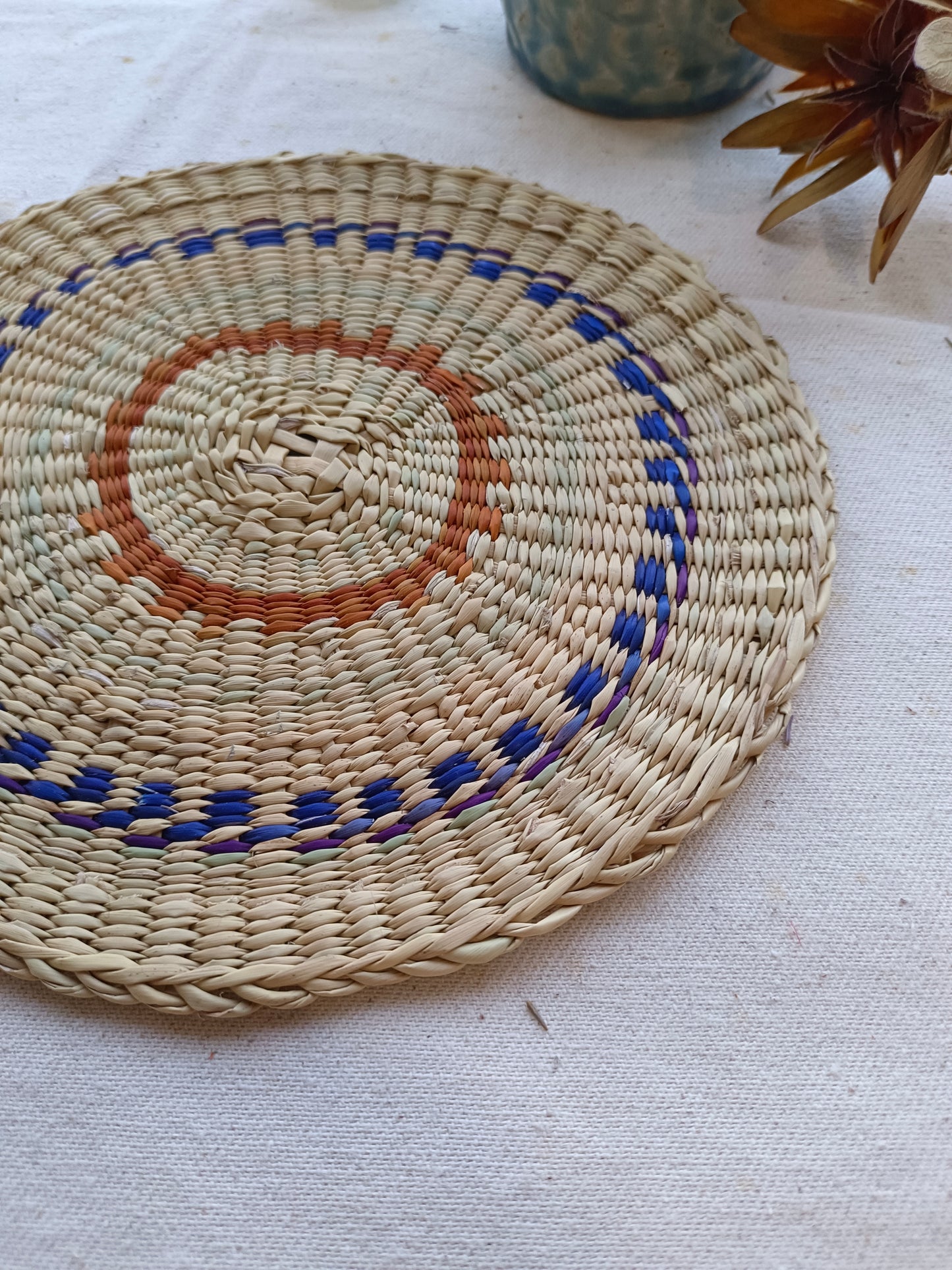 Placemat Round dripping navy brown