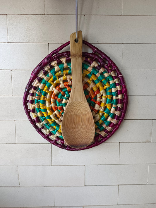 Trivet Round_Purple green orange