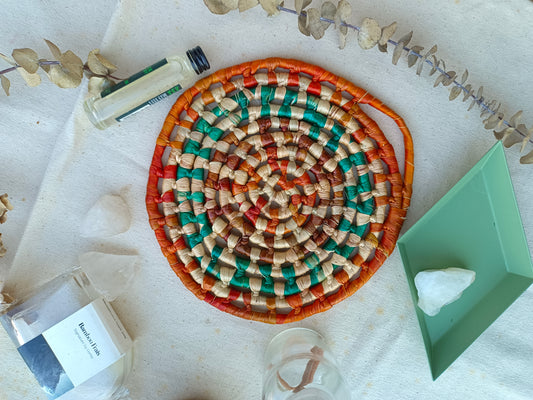 Trivet Round_Orange turqouise