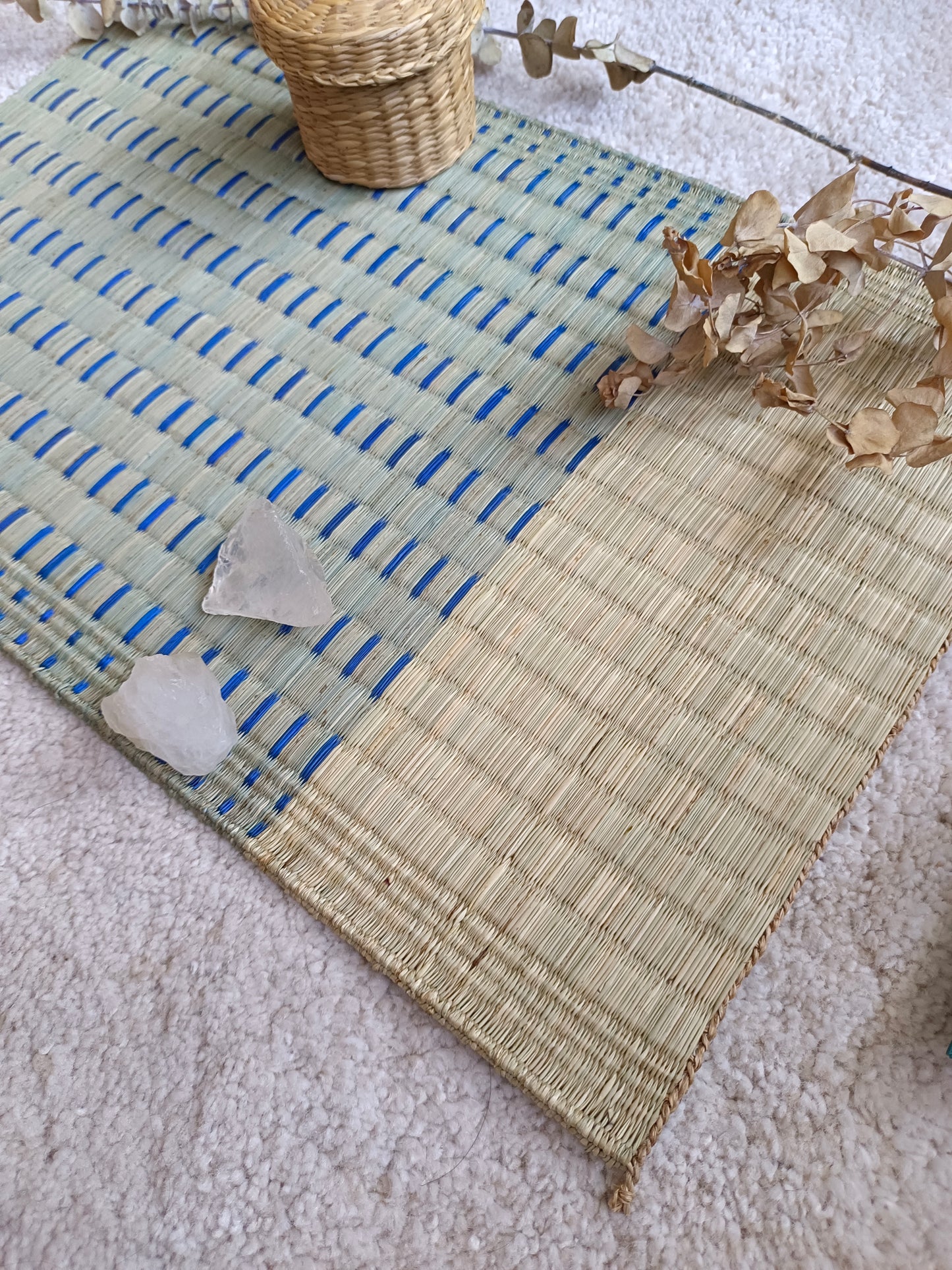 Placemat L Sarasarn Navy white rain