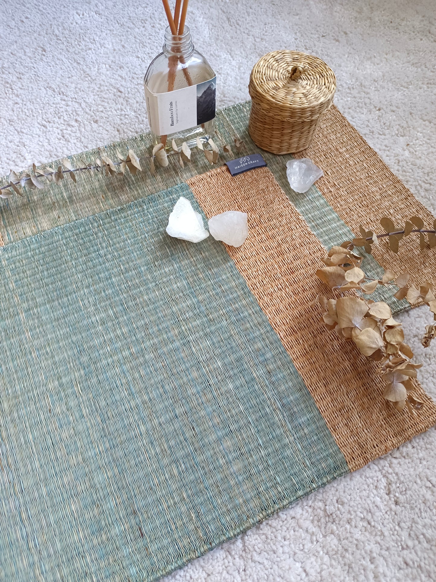 Placemat L MIxed blue center