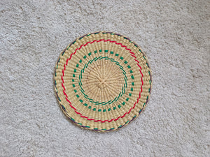 Placemat Round Cherry green
