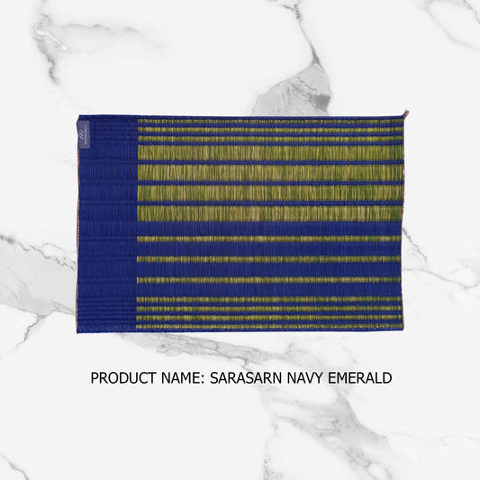 Placemat L Sarasarn Navy emerald