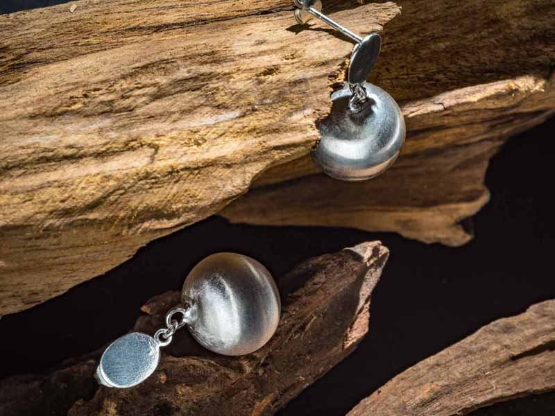 Wholesale 1/ 3PCS pairs big apple hanging ball drop globe earring sphere simple unique sterling 925 boho wedding bubble