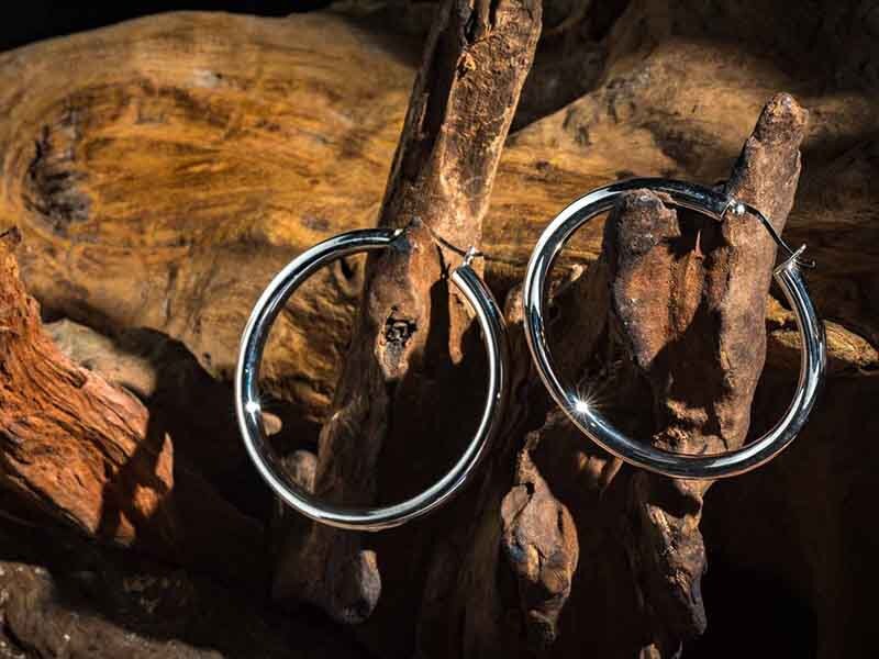 Wholesale1/3PCS Bridesmaid Large Hoop Circle Silver Round Open Earrings Thick Continuous Hoops Jewelry Sterling 925