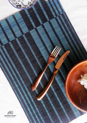 Placemat L Sarasarn Black-Blue