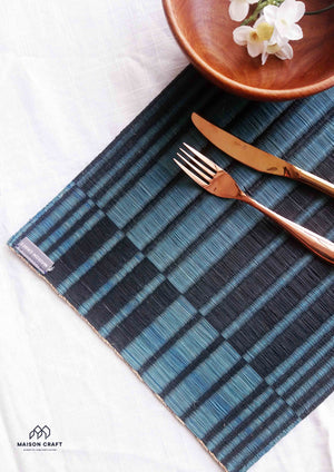 Placemat L Sarasarn Black-Blue