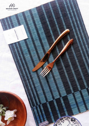 Placemat L Sarasarn Black-Blue