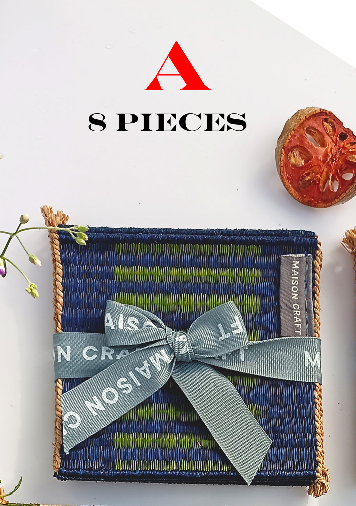 Coaster set 8_Navy-emerald
