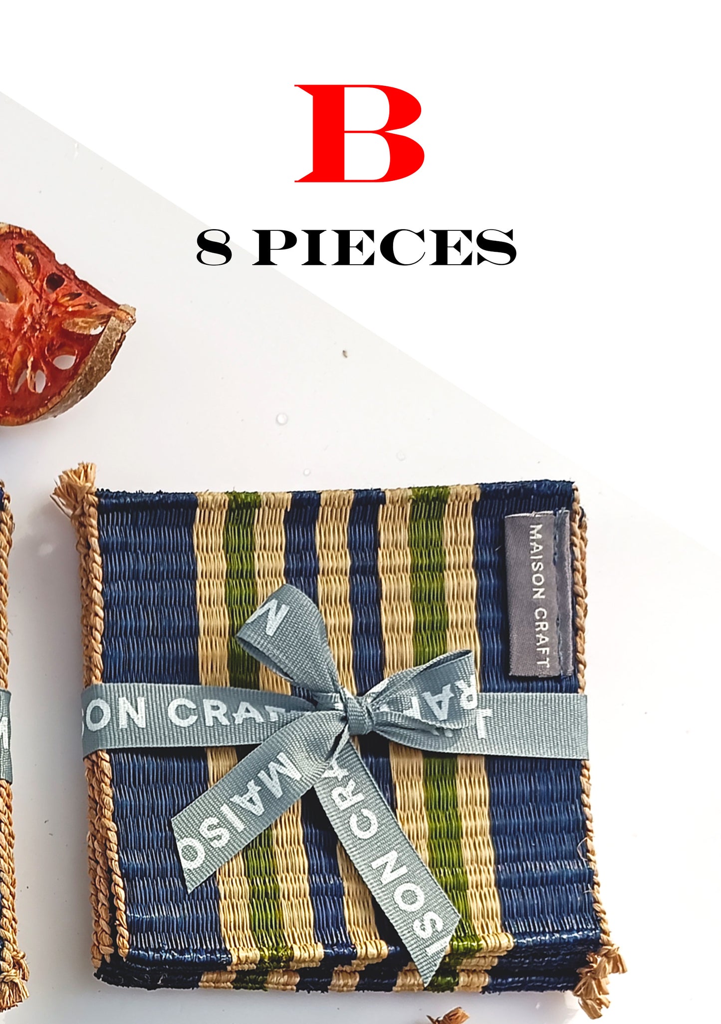 Coaster set 8_Navy-emerald