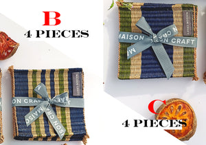 Coaster set 8_Navy-emerald