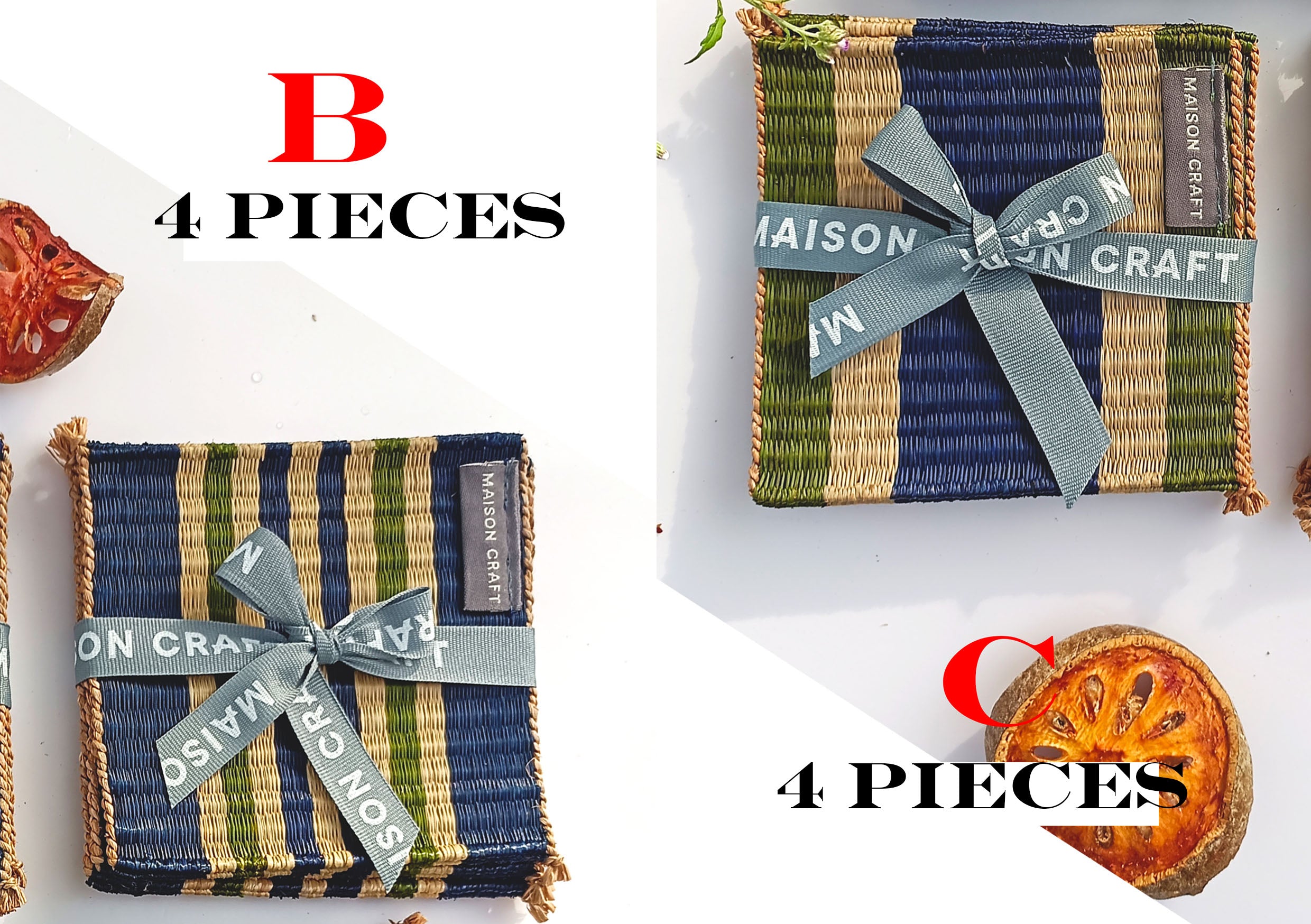 Coaster set 8_Navy-emerald