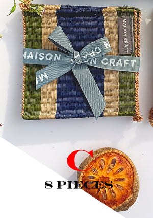 Coaster set 8_Navy-emerald