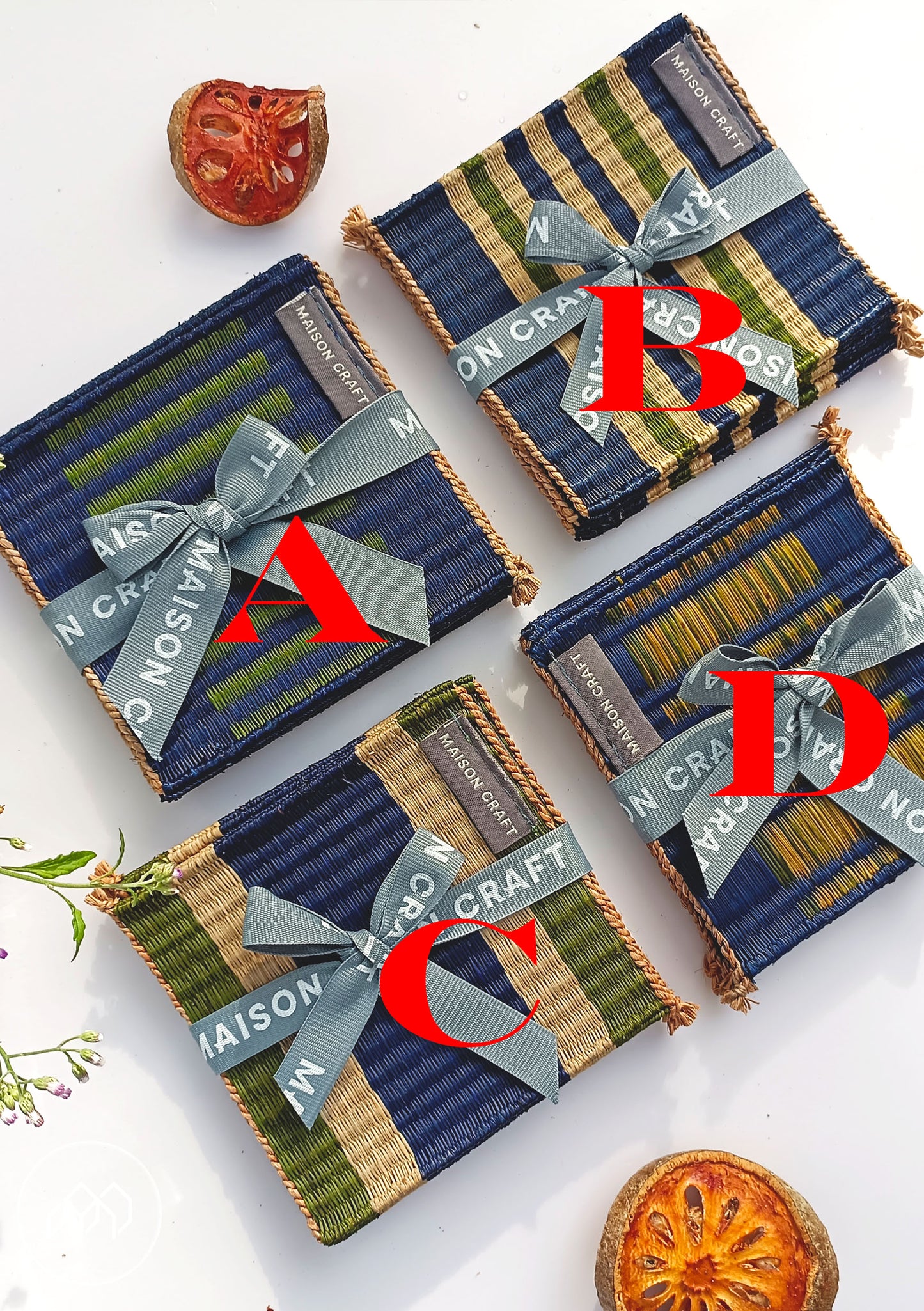 Coaster set 8_Navy-emerald