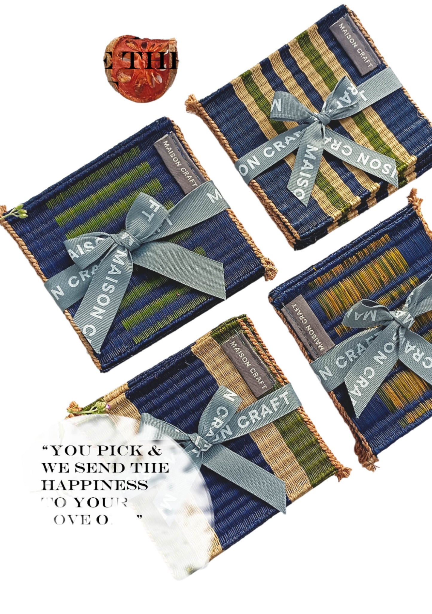 Coaster set 8_Navy-emerald