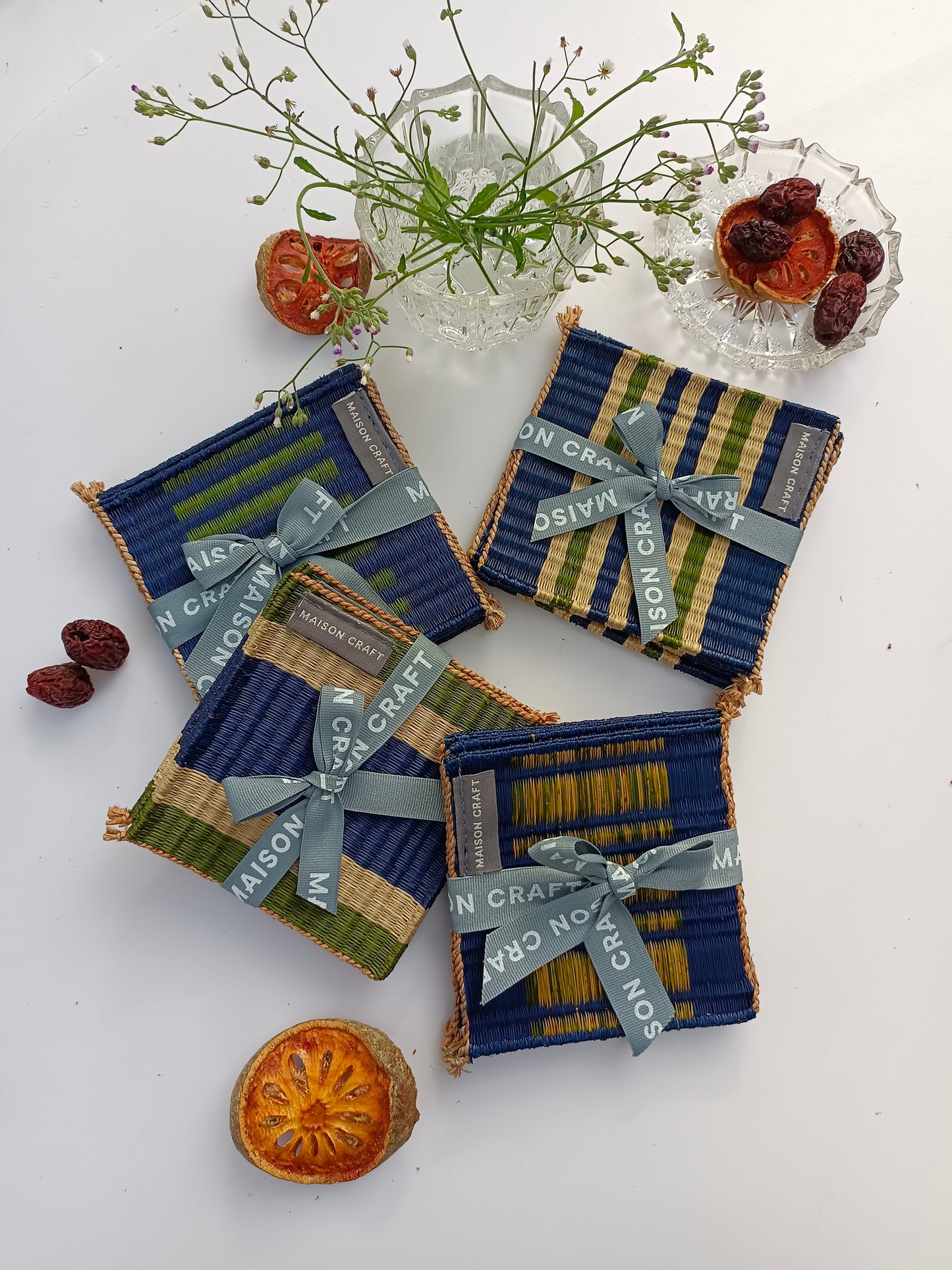 Coaster set 8_Navy-emerald