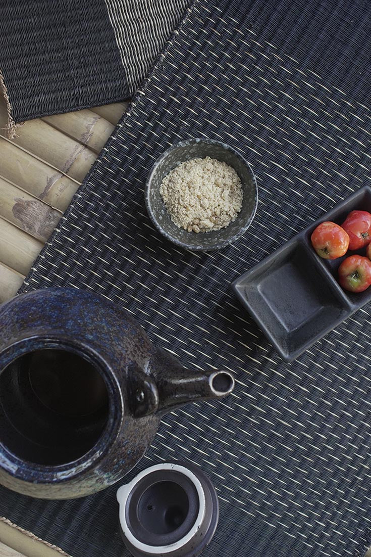 Placemat L Midnight Black Rain