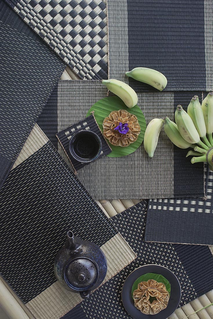 Placemat L Midnight Edge stripe