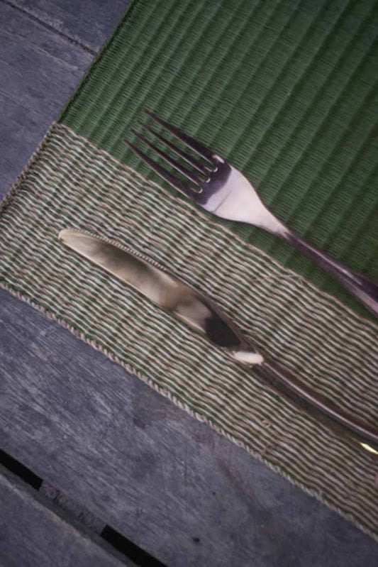 Placemat L Emerald Edge stripe