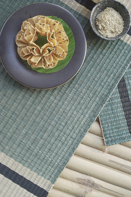Placemat L Basil Pasta Green Center